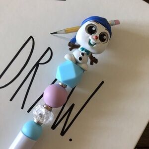 Disney Doorables: Frozen: Olaf handmade beaded pen